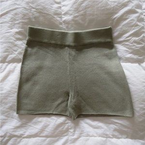 Sage knit shorts